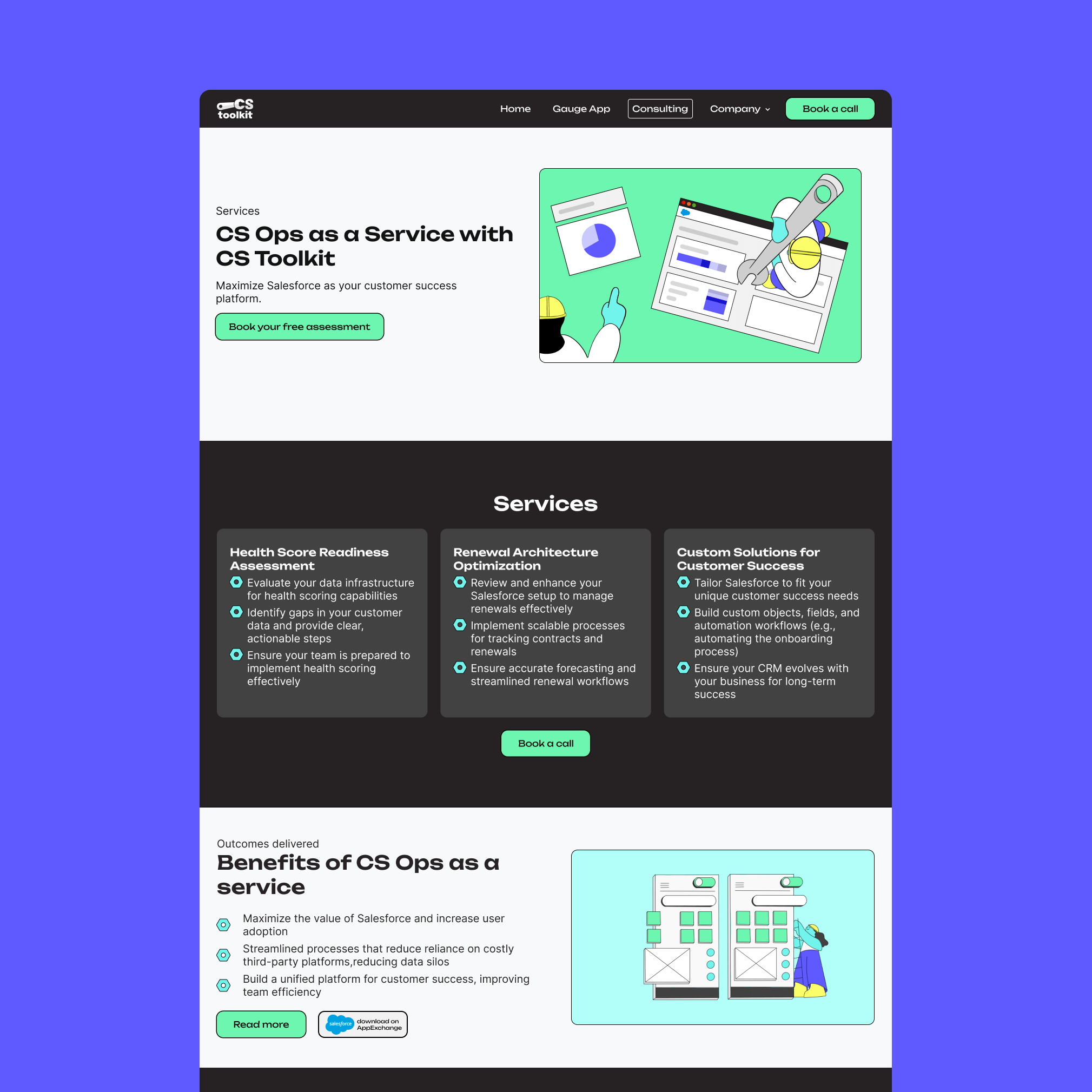 CS Toolkit Services Page Screenshot