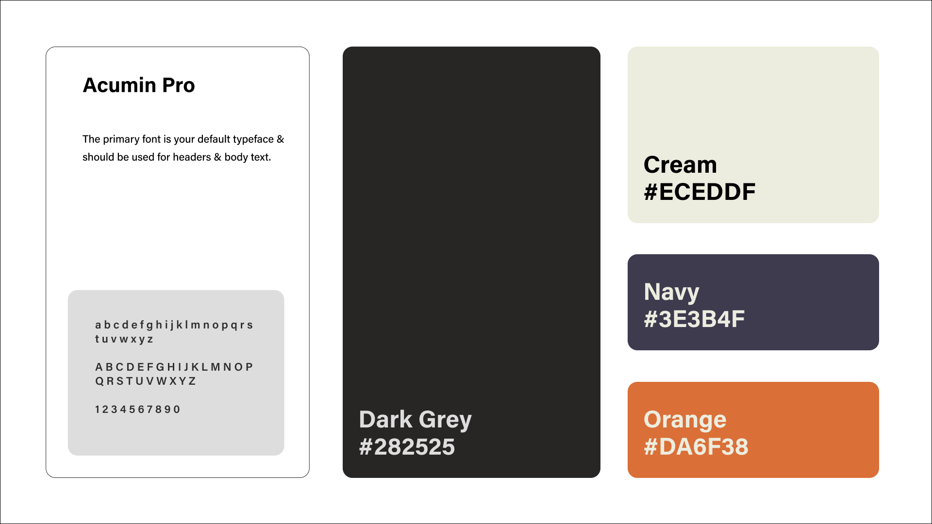 Sarandons Fonts & Colours